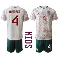 Fotballdrakt Barn Mexico Edson Alvarez #4 Bortedraktsett VM 2022 Kortermet (+ Korte bukser)